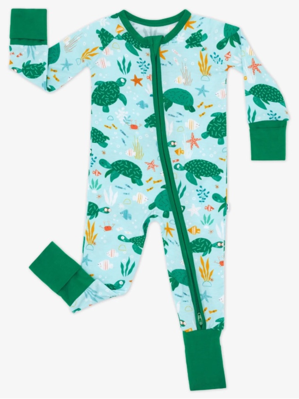 Little Sleepies Sea Turtle Friends Zippy Bamboo Sleeper Size 6-12 Months